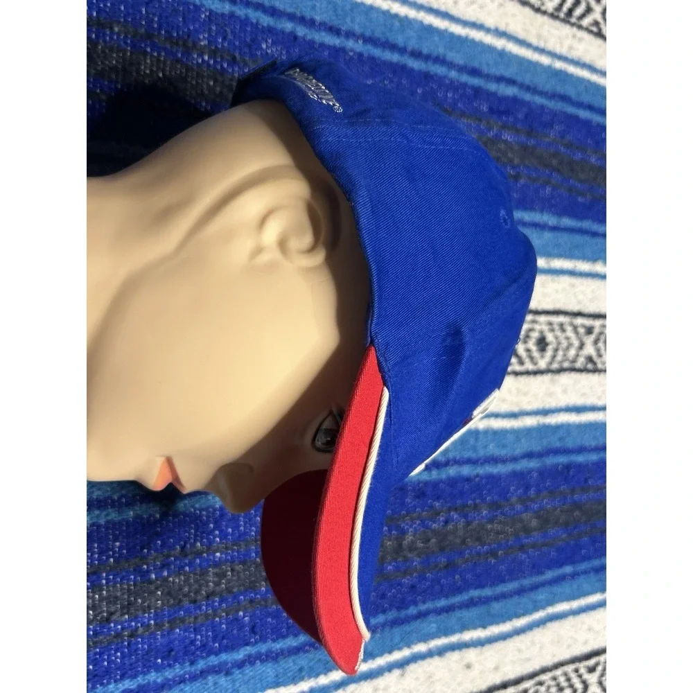 Texas Rangers Hat Adult Velcroback Classic Blue and Red 100% Cotton Promotional